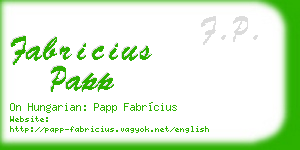 fabricius papp business card