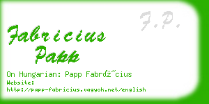 fabricius papp business card